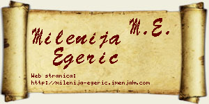 Milenija Egerić vizit kartica